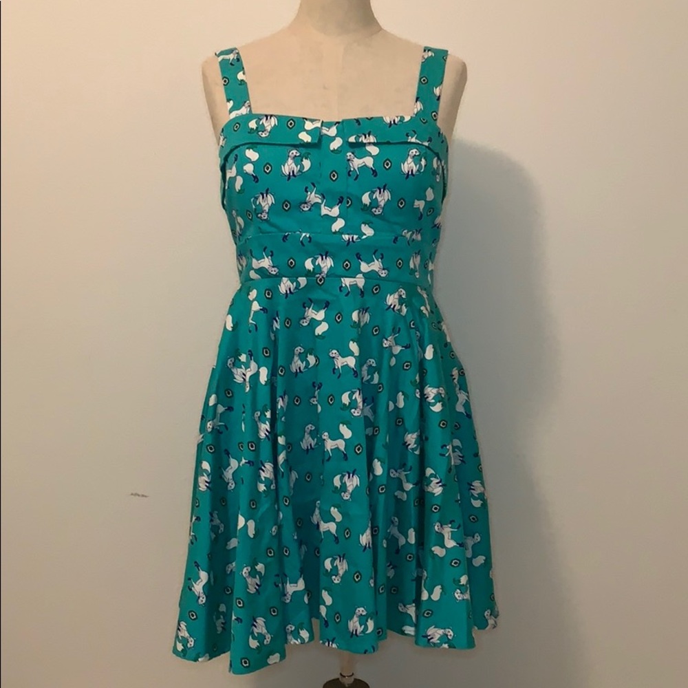 Vintage Retro Fox Print Dress